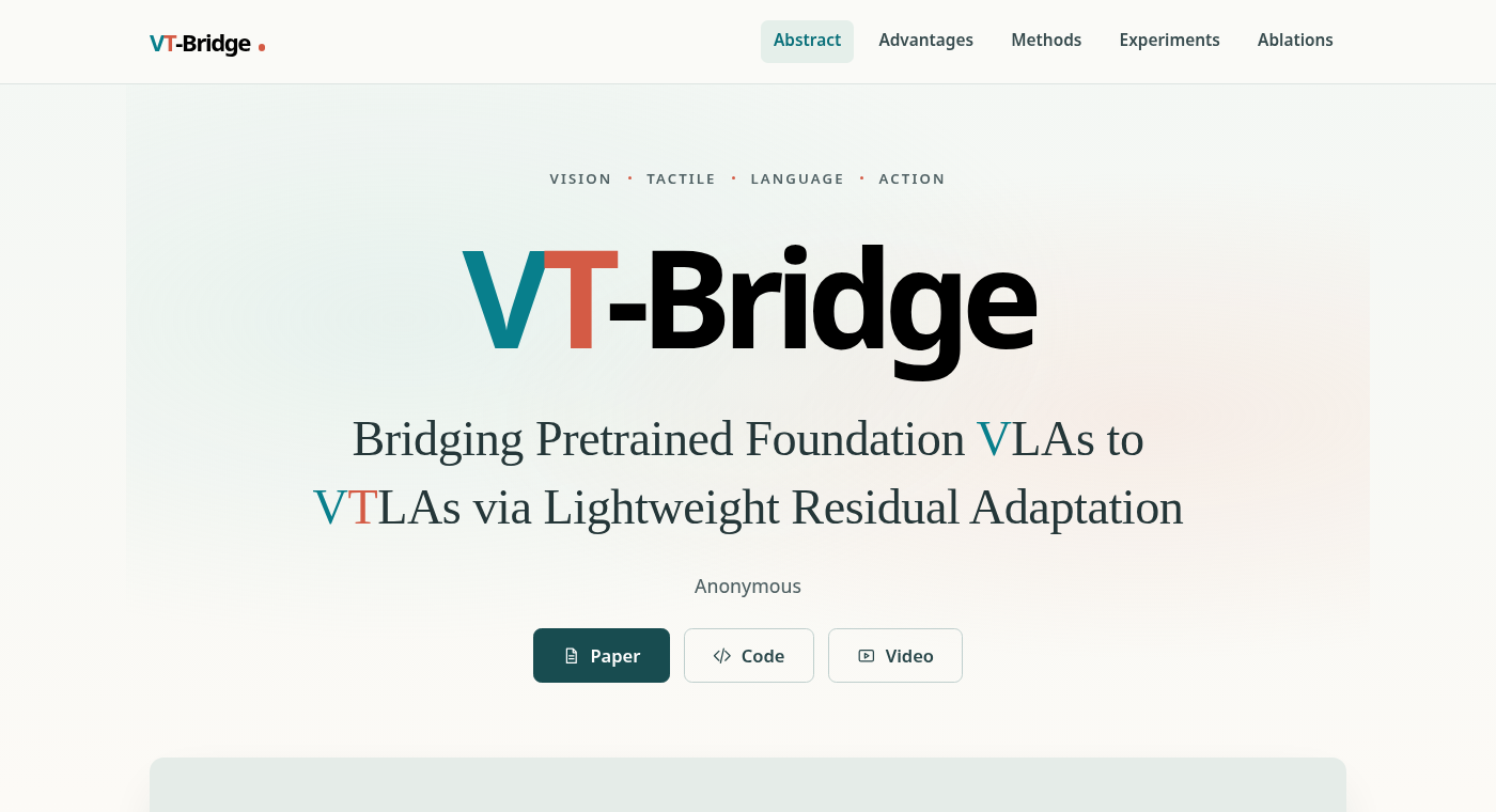 Title header of the VT-Bridge project webpage